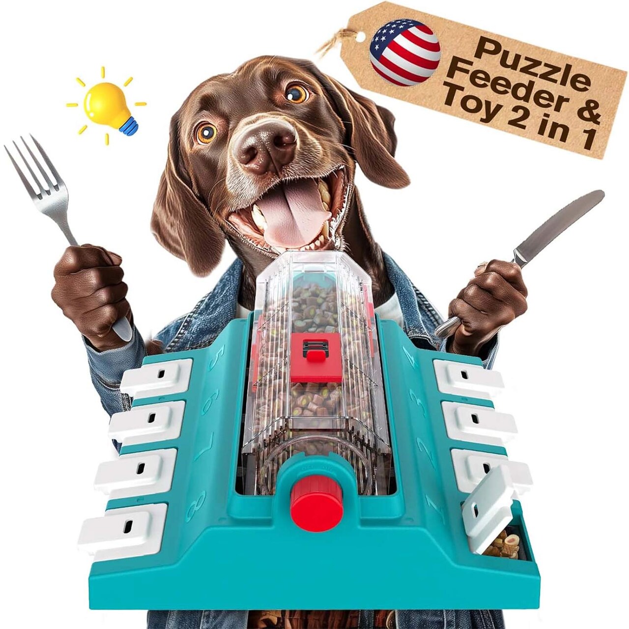 KADTC Beer Barrel Dog Puzzle Feeder Toy, Interactive Slow Feeder & Brain-Boosting Treat Dispenser 13.07"x11.97"x5.87"